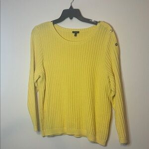 Talbots Yellow Crew Neck Sweater Plus Size 2X